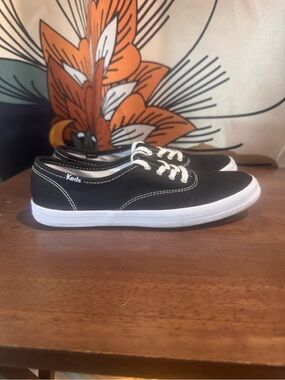 Keds Black Canvas Lace-Up Sneakers